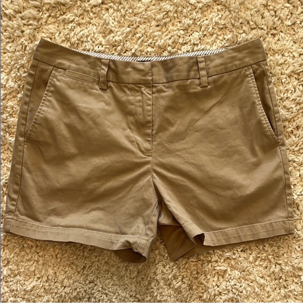 Lands' End Beige and White Striped Pants